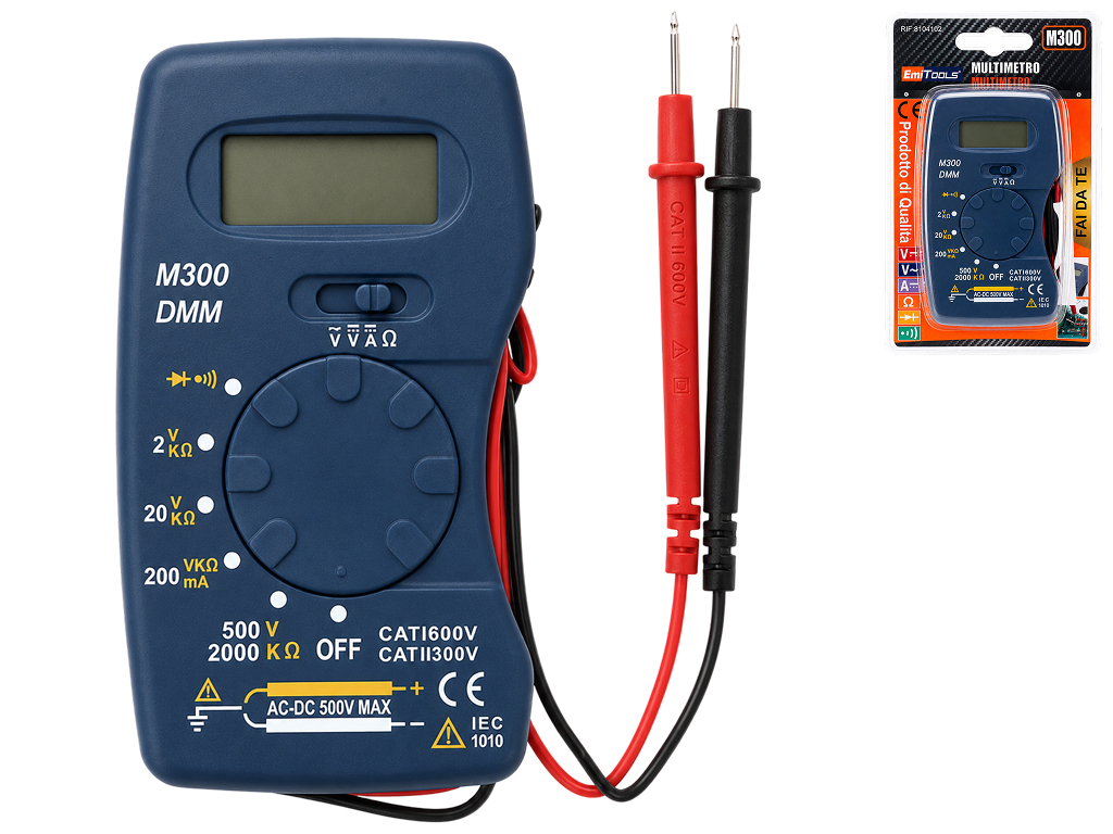 Мультиметр Emi Tools M300, пластик, металл Мультиметр Emi Tools M300, пластик, металл