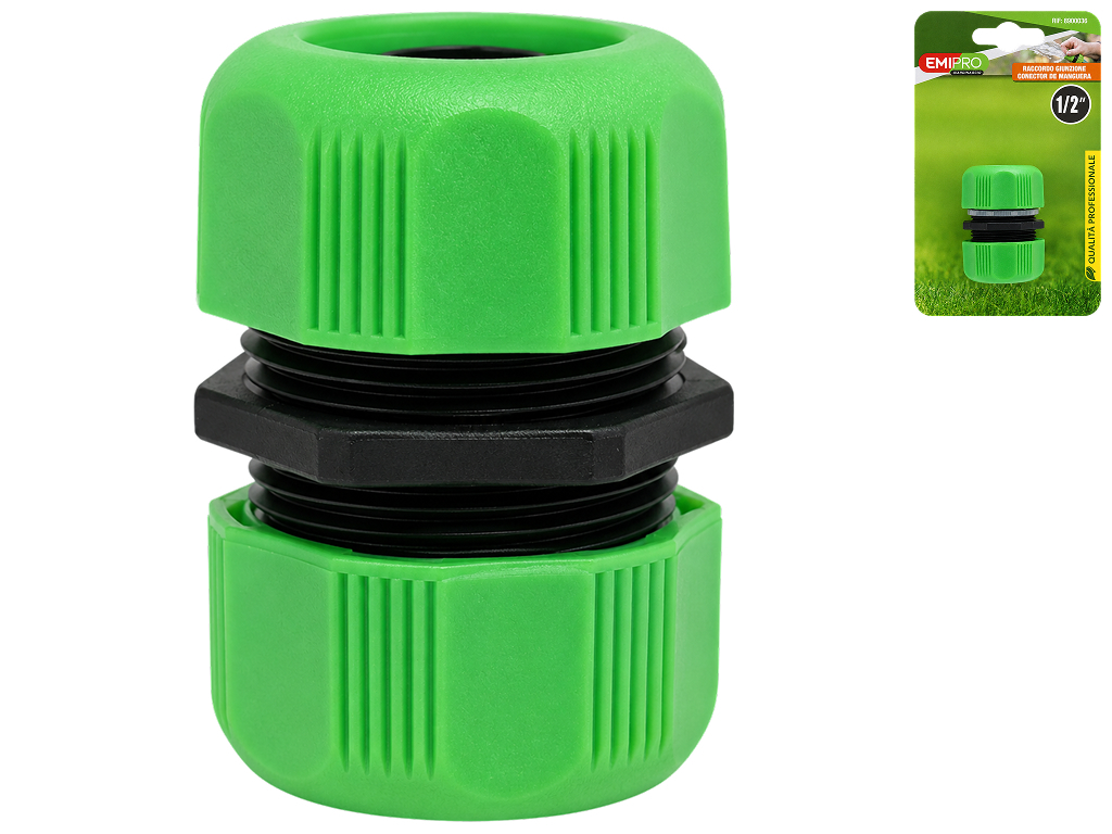 Ремонтный соединитель для шланга Emipro пластиковый зеленый, 1/2"