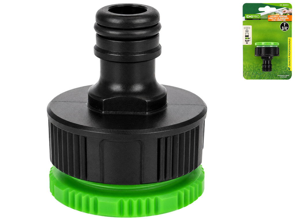 Адаптер для крана Emipro пластиковий для підключення шланга, 1"-3/4"