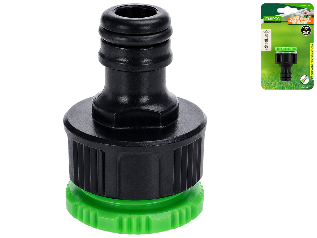 Адаптер Emipro пластиковый для подключения шланга, 1/2"-3/4"