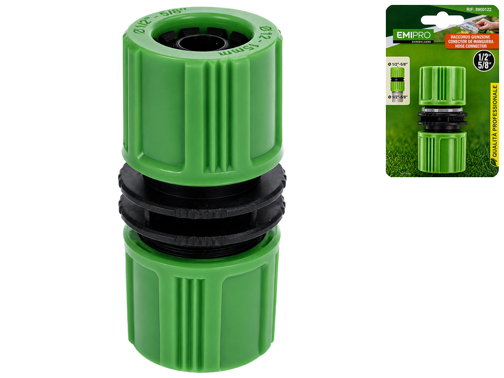 Соединитель для садового шланга Emipro ремонтный, 1/2"-5/8"
