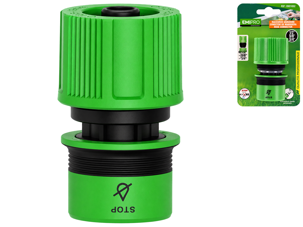 Коннектор для шланга Emipro с аквастопом 1/2"–3/4"