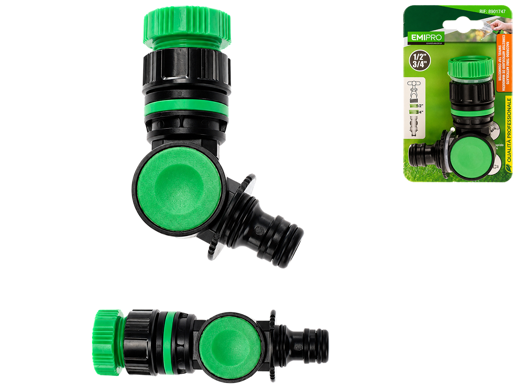 Поворотный коннектор для крана Emipro 1/2"–3/4", 11,2 см