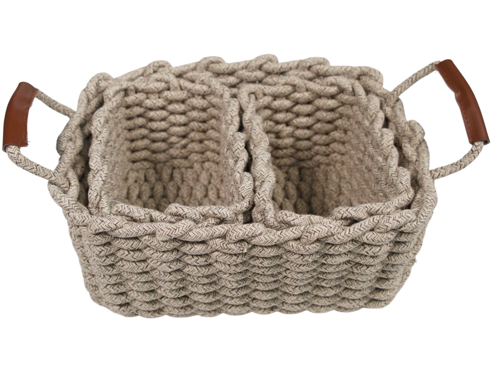 Набір кошиків для зберігання Bathlux, плетені, 32×16×22 см, бежеві