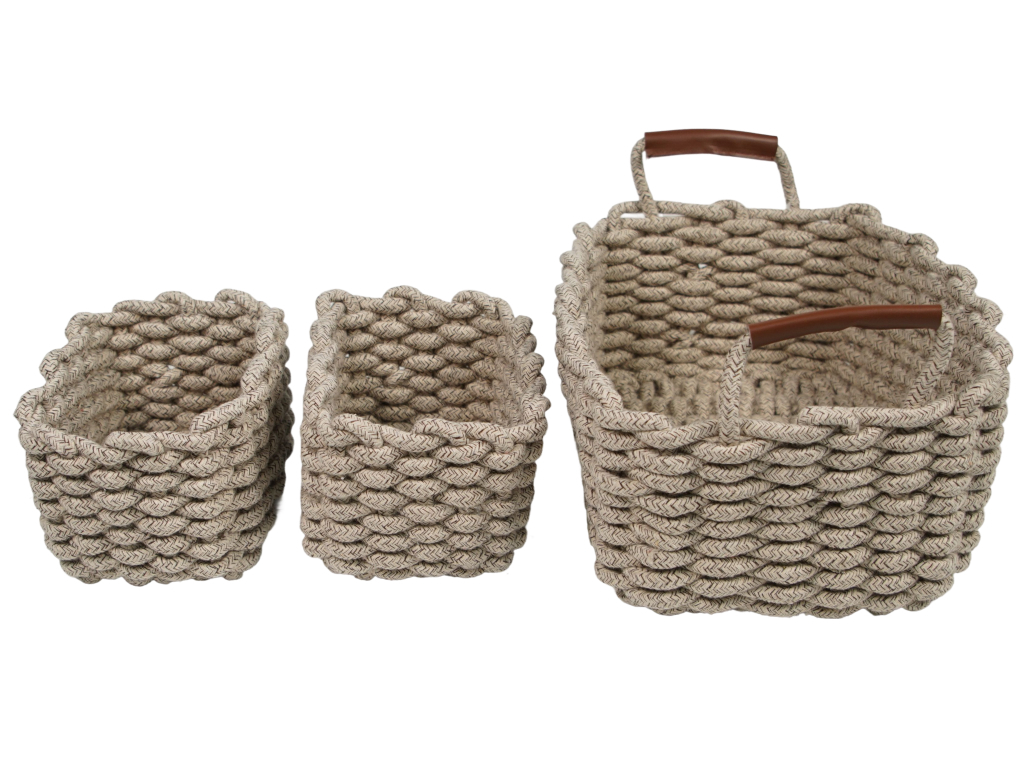 Набір кошиків для зберігання Bathlux, плетені, 32×16×22 см, бежеві