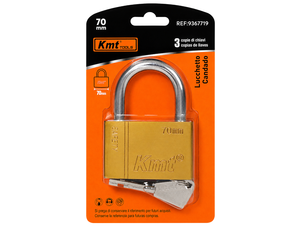 Замок навесной Kmt Tools 60 мм, 3 ключа