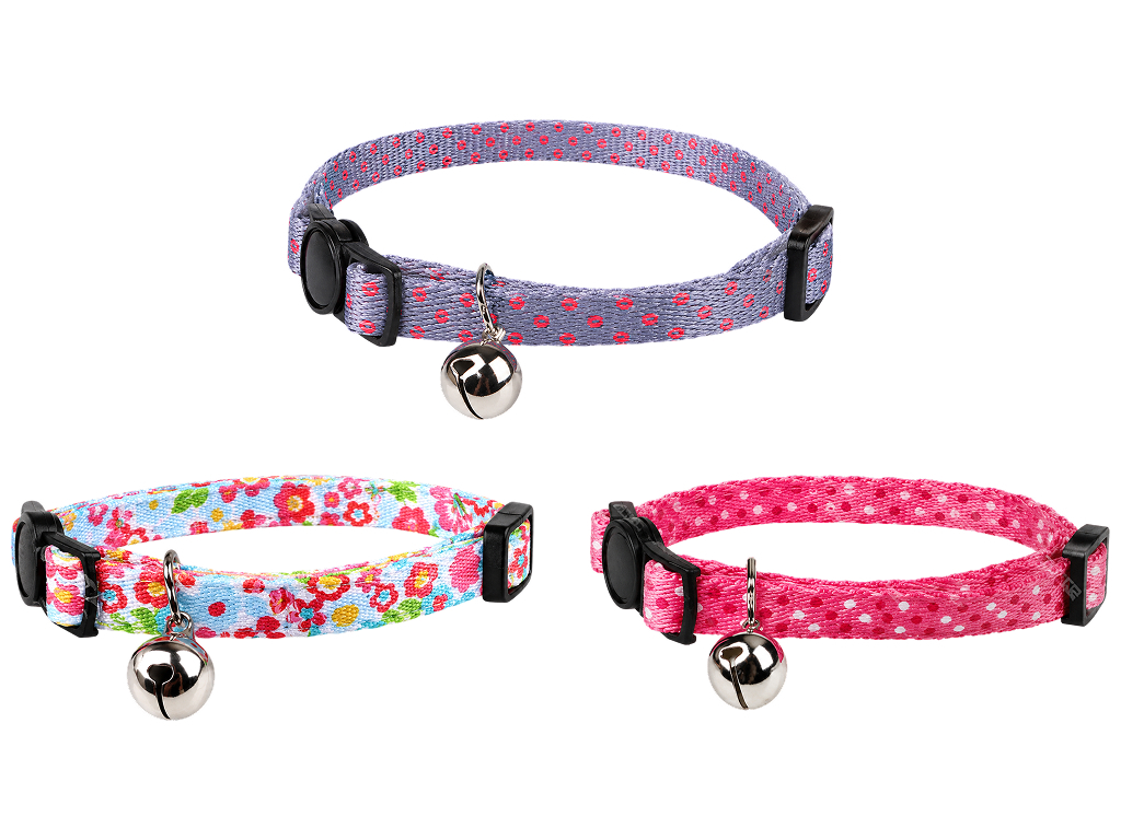 Нашийник для кішок Nobleza, поліестер, XS, 20-30см, 3 кольори, (ціна за 1шт)