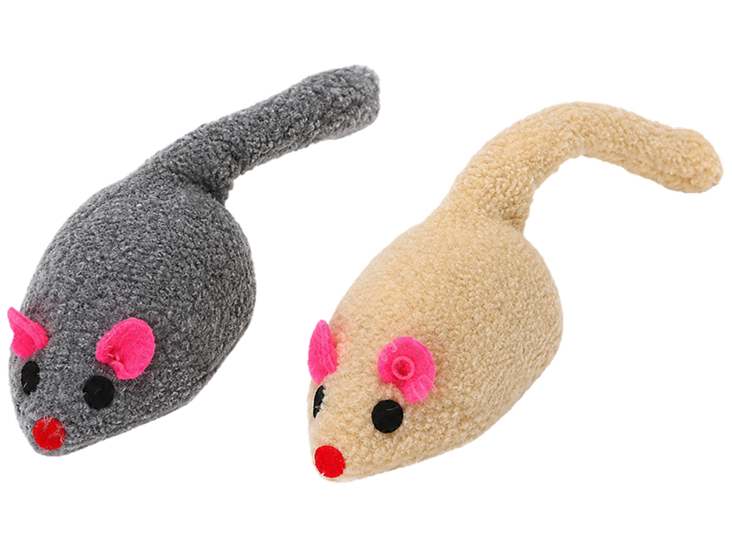 Игрушка-мышка для кошек Nobleza, плюш, 7см, 2 цвета, (цена за 1шт)