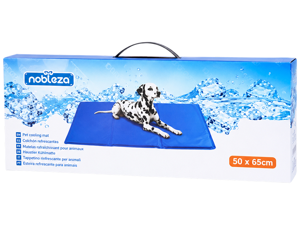 Охлаждающий коврик для кошек и собак Nobleza, 65×50см, размер M, синий