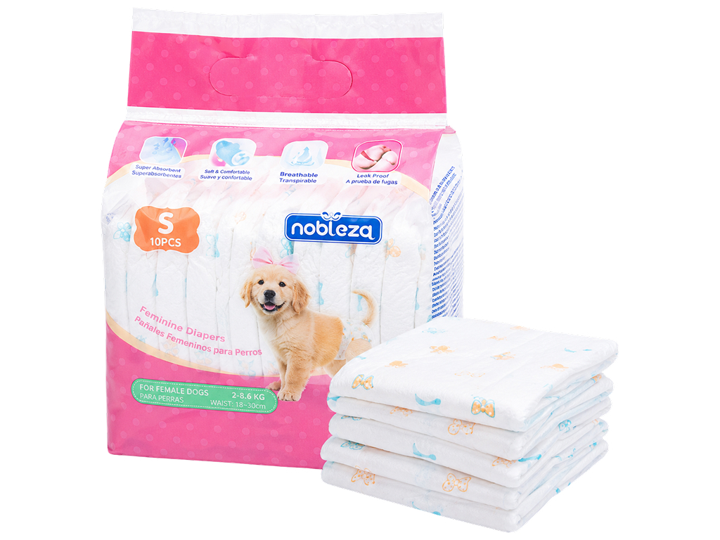 Подгузники для собак Nobleza, размер S, 39×30см, 10шт, (цена за упаковку) Подгузники для собак Nobleza, размер S, 39×30см, 10шт, (цена за упаковку)
