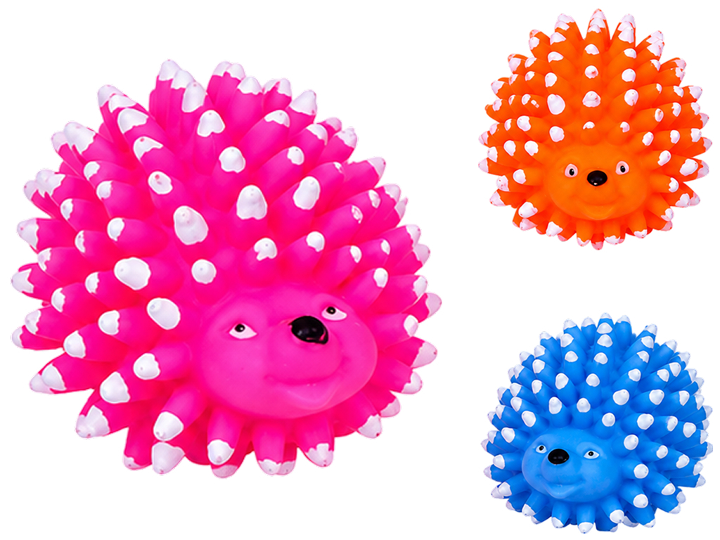 Игрушка-ежик для собак, латекс, 9×6,7×5,5 см, с пищалкой, 3 вида (цена за 1шт)