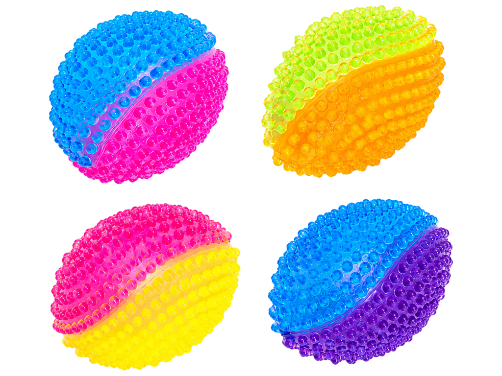 Виниловая игрушка для собак Мяч для регби, с LED-подсветкой, 13 см, 4 вида (цена за 1шт)