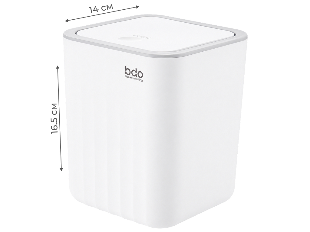 Контейнер для сміття BDO, пластиковий, 14×14×16,5 см, білий