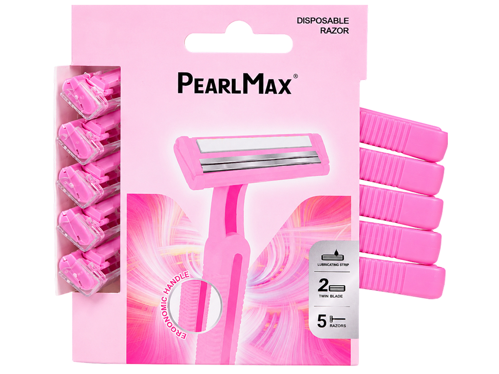 Бритвы одноразовые женские PearlMax с 2 лезвиями, 5 шт