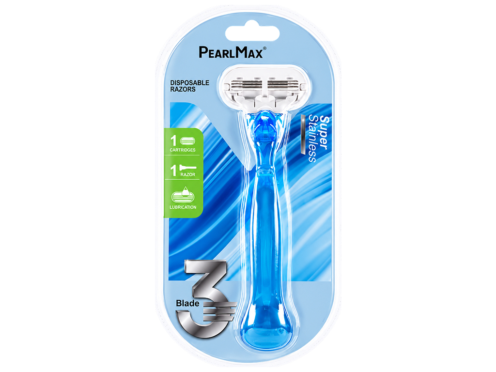 Станок для бритья женский PearlMax Super Stainless с 3 лезвиями, 1 кассета