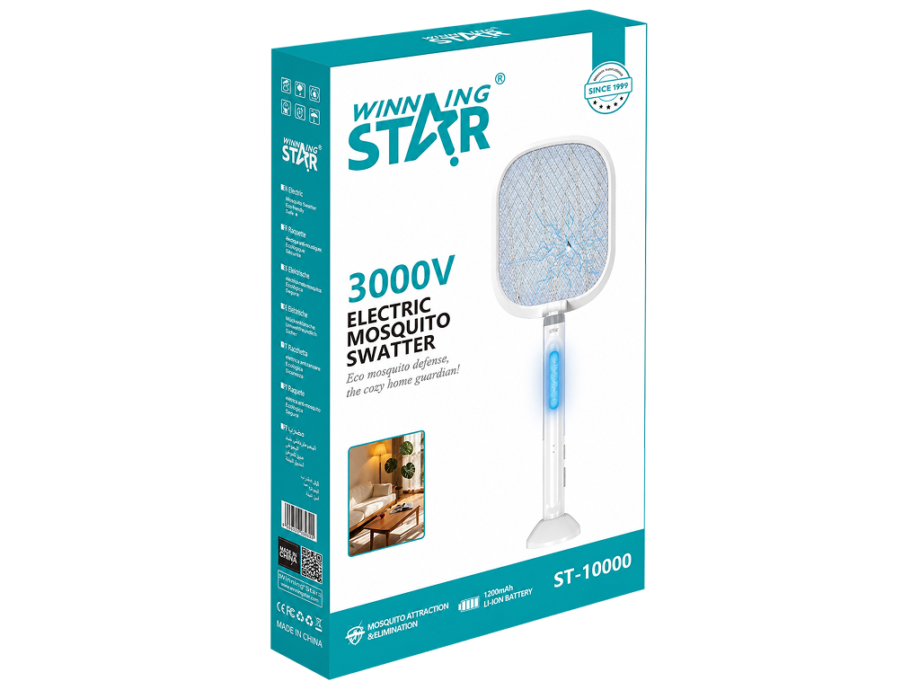 Электрическая мухобойка Winning Star, с LED-подсветкой, аккумуляторная, 21×61 см
