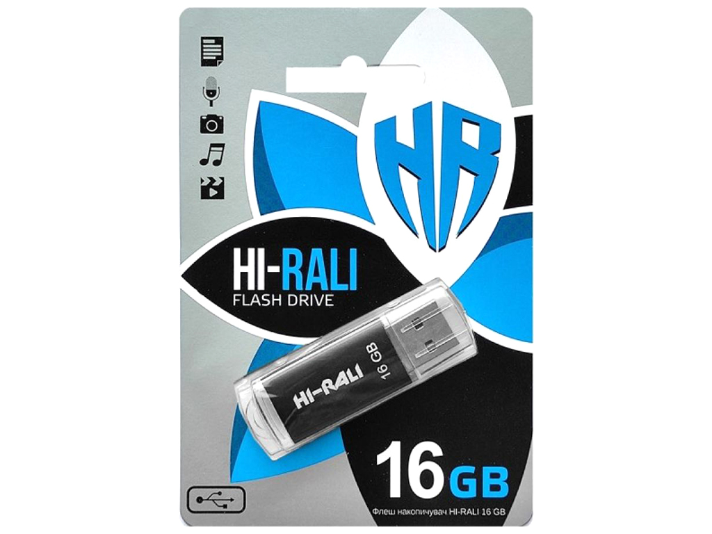 USB флеш-накопичувач Hi-Rali Rocket 16gb, Чорний