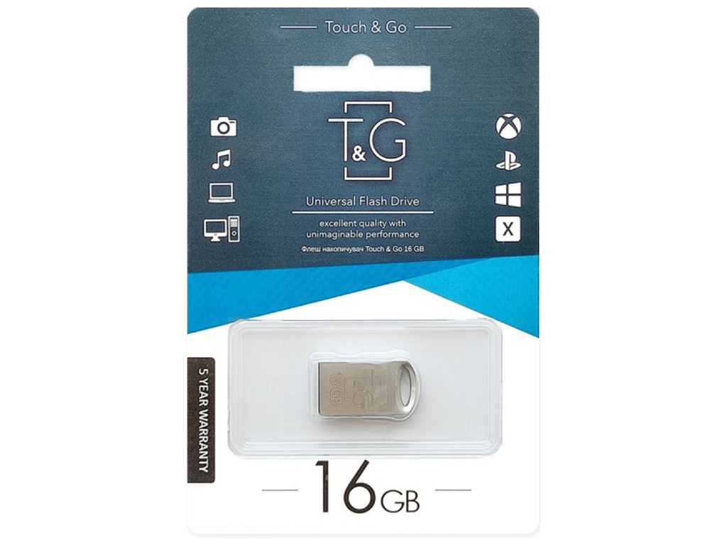 USB флеш-накопичувач T&G 16gb Metal 105, Сталевий