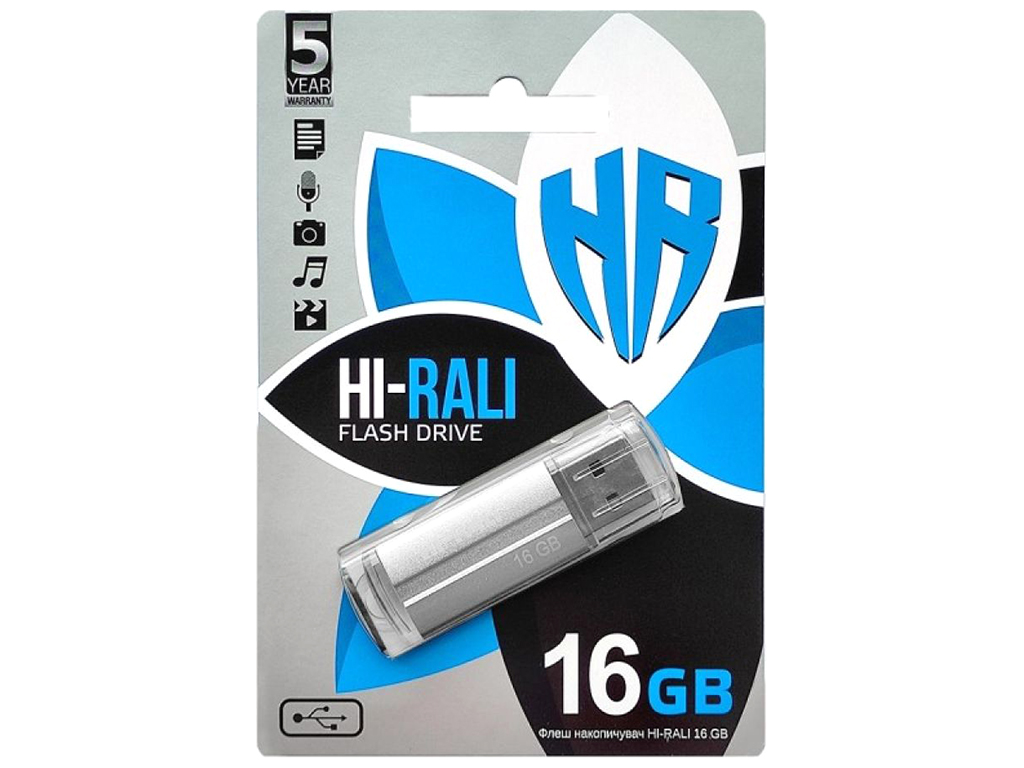 USB флеш-накопичувач Hi-Rali Corsair 16gb Колір Сталевий