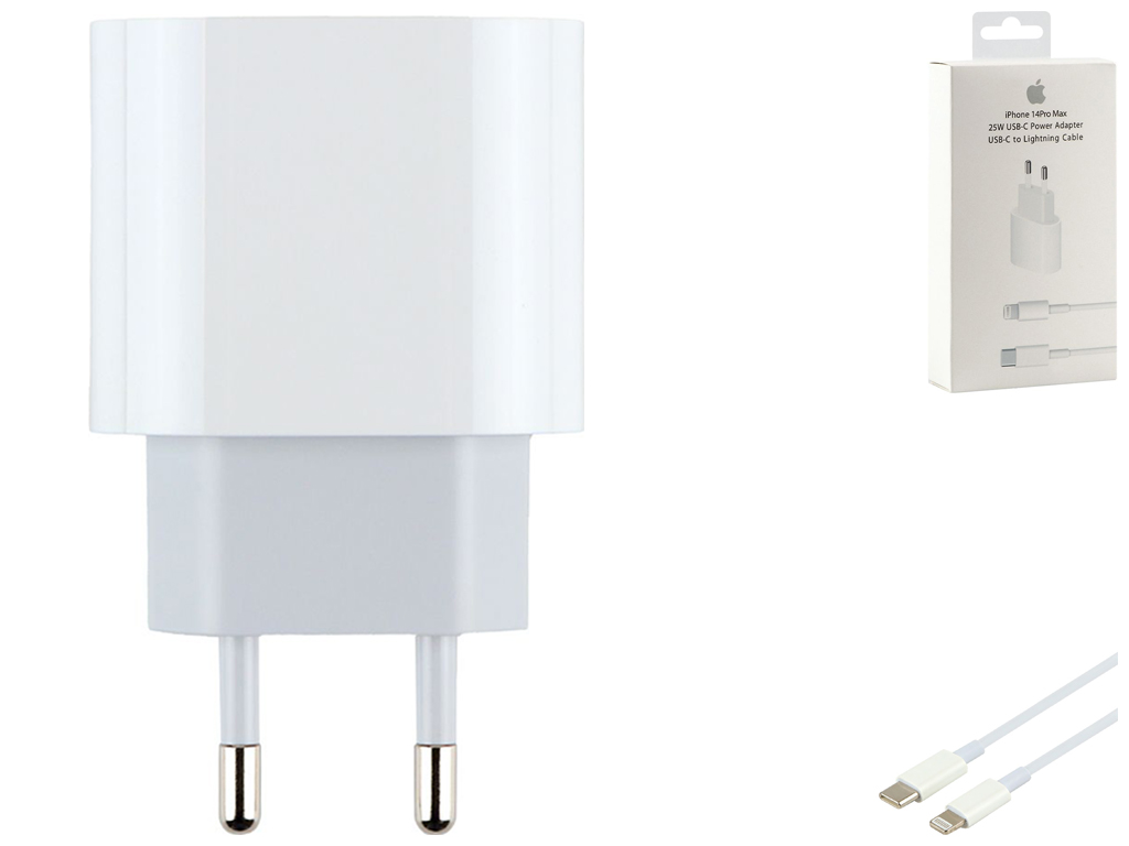 Сетевое Зарядное Устройство Apple PD 25W iPhone 14 Pro Max 1:1 Цвет Белый