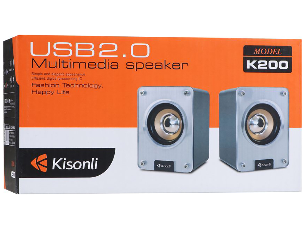 Комп'ютерні колонки Kisonli K200 Срібно-чорний