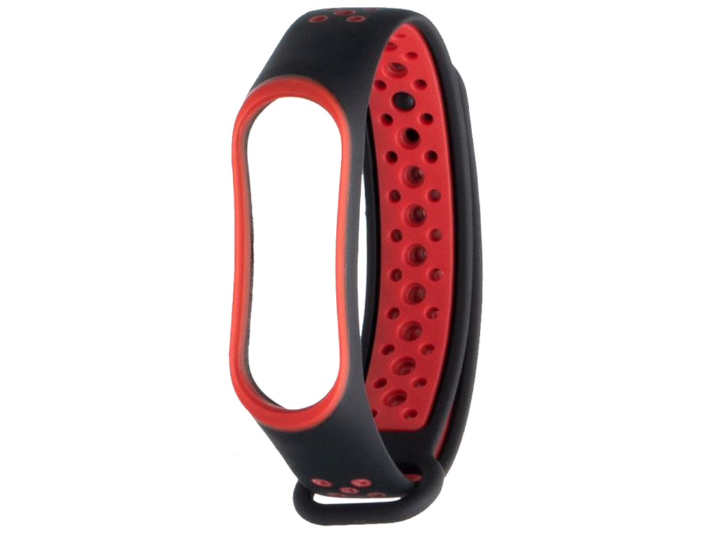 Ремешок для Xiaomi Mi Band 3 / 4 Nike Цвет Чёрно-Красный