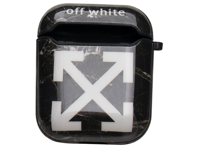 Футляр для Навушників Airpods 1/2 Glossy Brand, 10, Ofwhite black