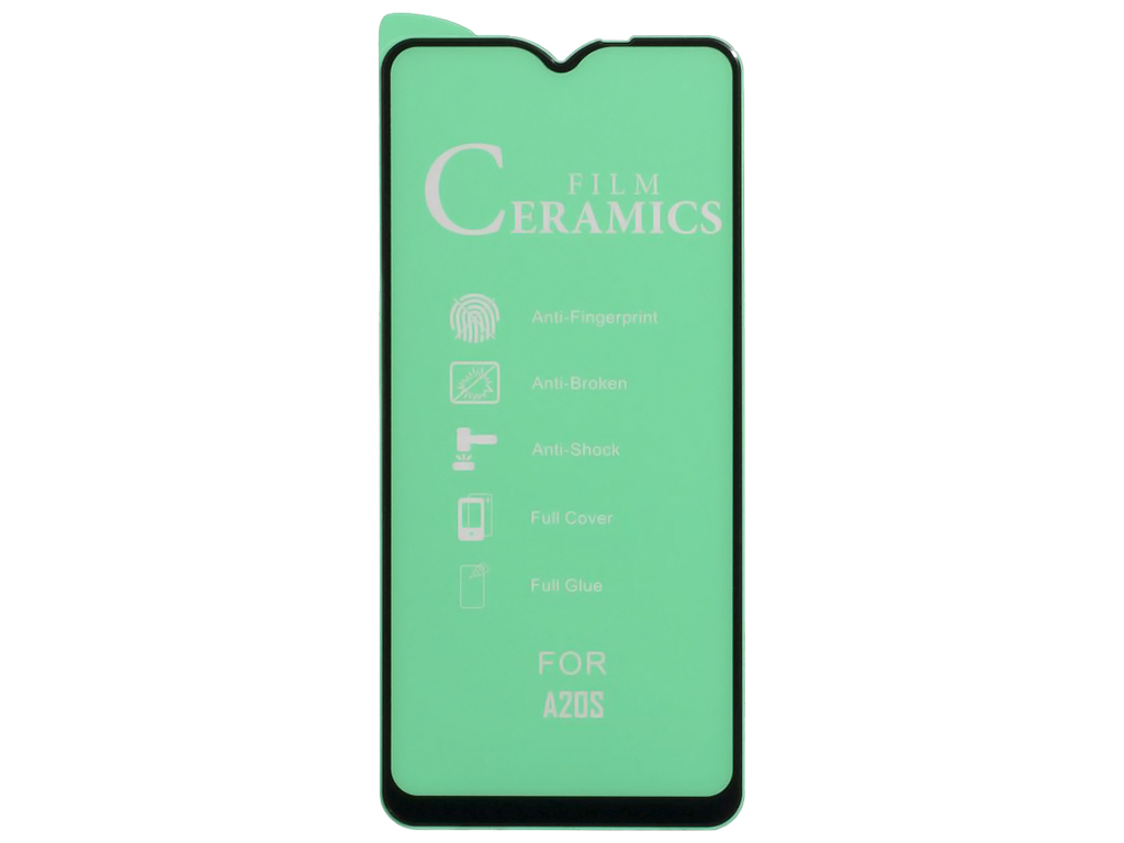 Защитное стекло Film Ceramic for Samsung A20S/ A02S/ A12/ A02/ M12/ M02S  без упаковки Цвет Чёрный