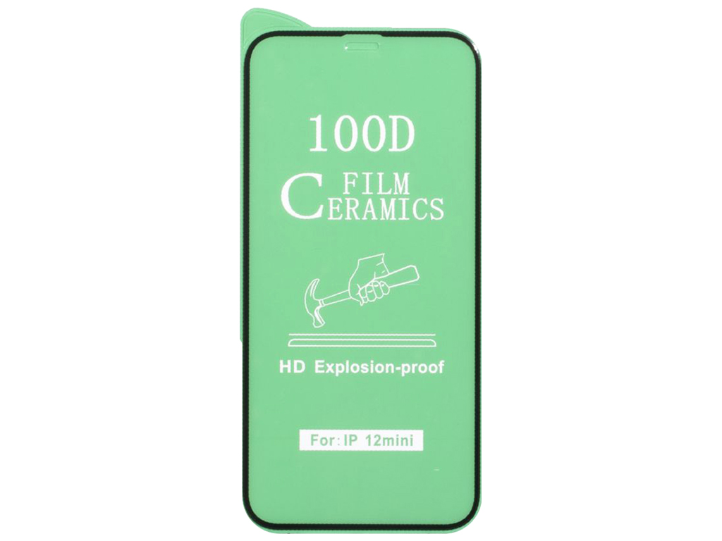 Защитное стекло Film Ceramic for Apple Iphone 12 Mini без упаковки Цвет Чёрный