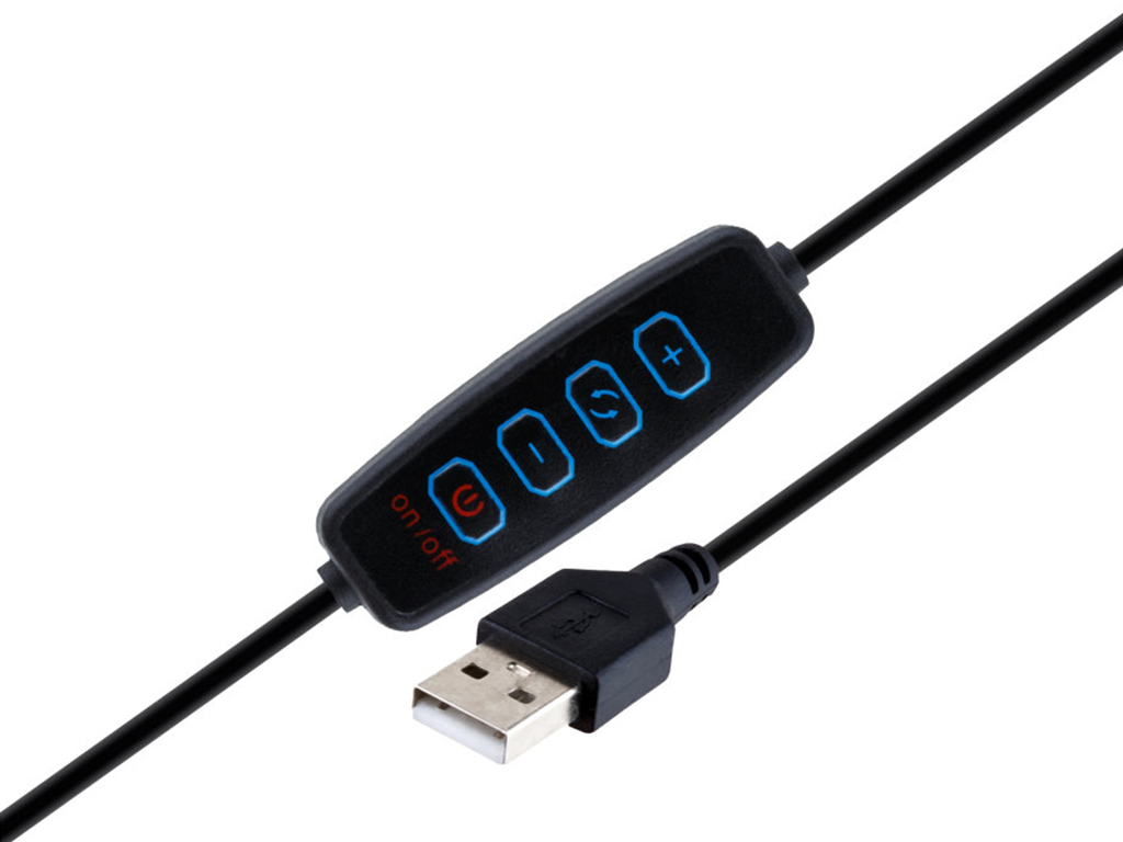Лампа Fill Light 2 in 1, USB, металл, диаметр лампы 50мм, цвет черный, 190×155×75мм, мятая упаковка