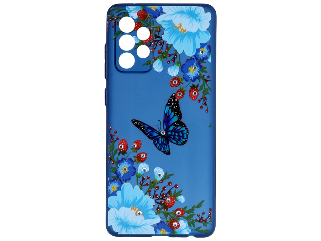 Чехол TPU Ultra-thin Shine with Frame для Samsung A72 4G Цвет 4, Blue Butterfly