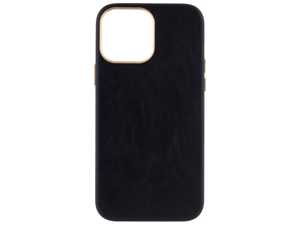 Чохол Leather Case Gold Buttons для iPhone 13 Pro Max Колір 1, Black