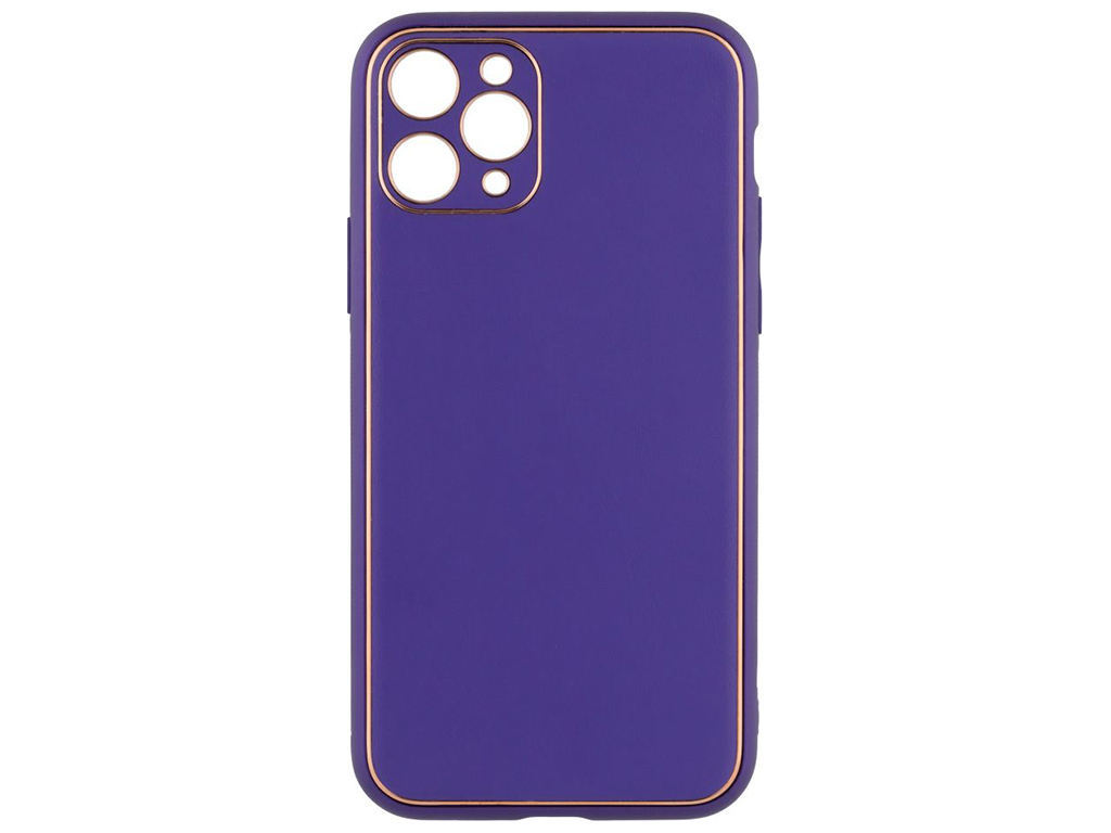 Чехол Leather Gold with Frame without Logo для iPhone 11 Pro Цвет 7, Purple