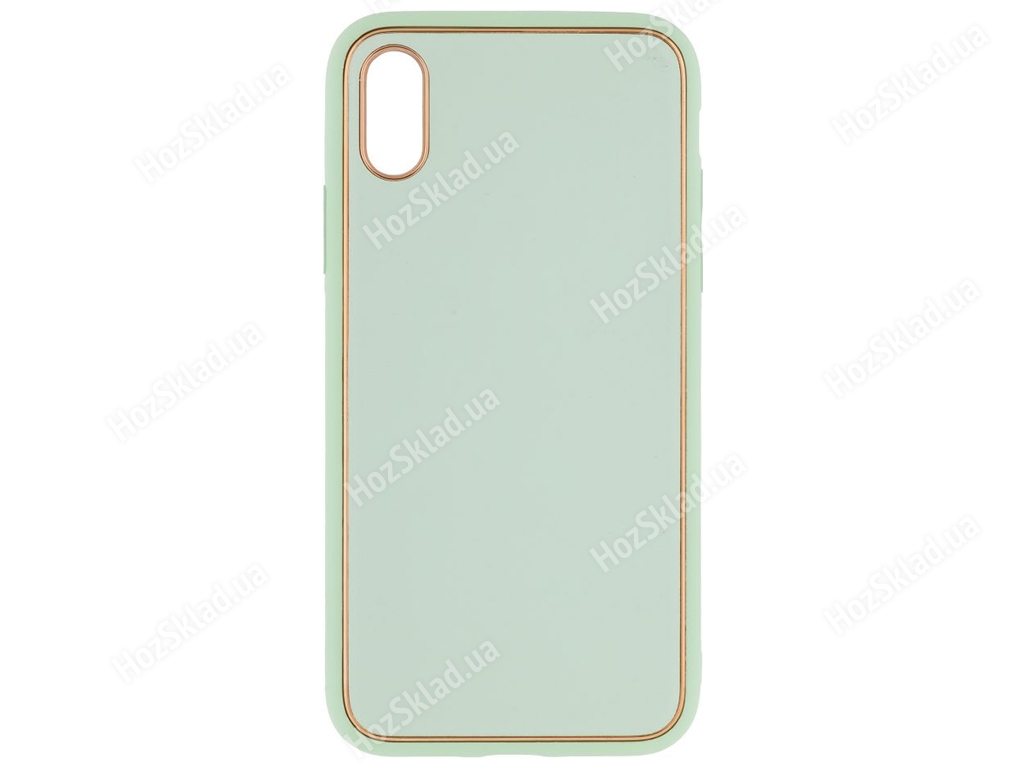 Чехол Leather Gold with Frame without Logo для iPhone X/Xs Цвет 6, Mint