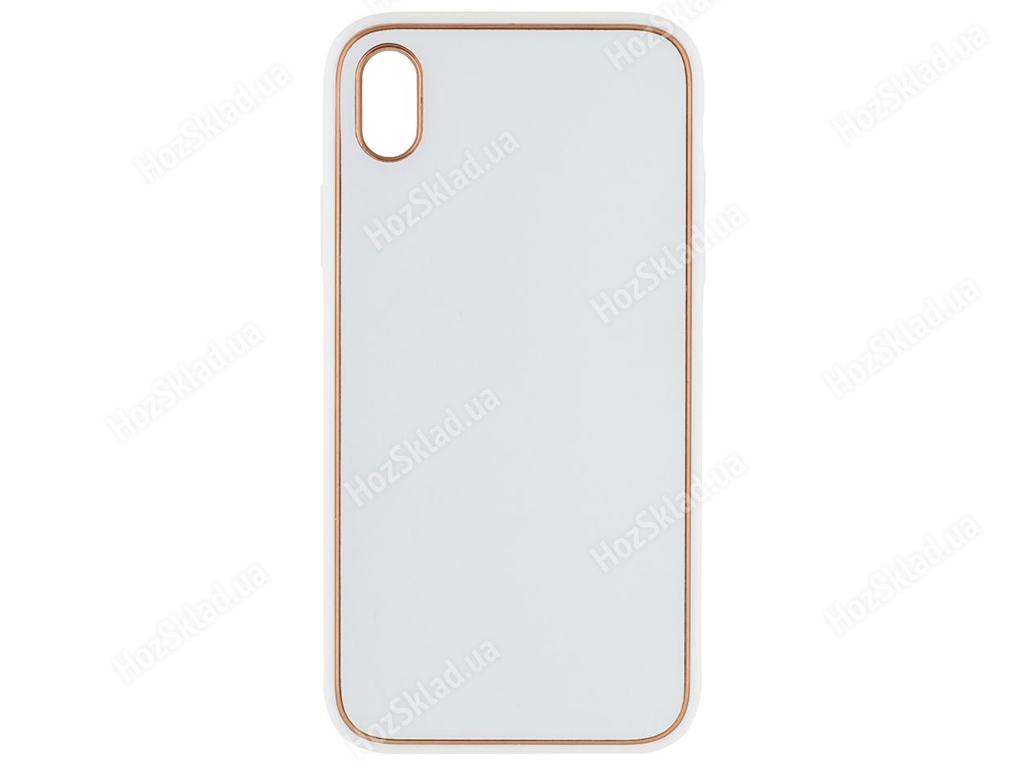 Купить Чехол Leather Gold with Frame without Logo для iPhone Xr Цвет 13,  White недорого