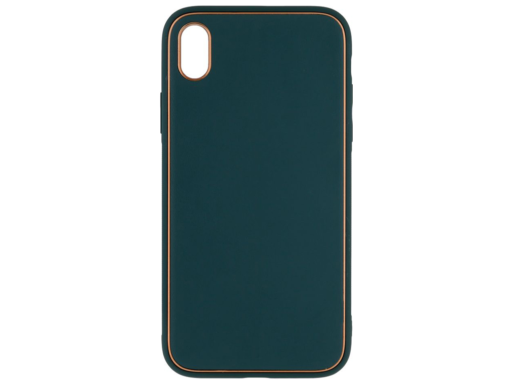 Чехол Leather Gold with Frame without Logo для iPhone Xr Цвет 5, Dark Green