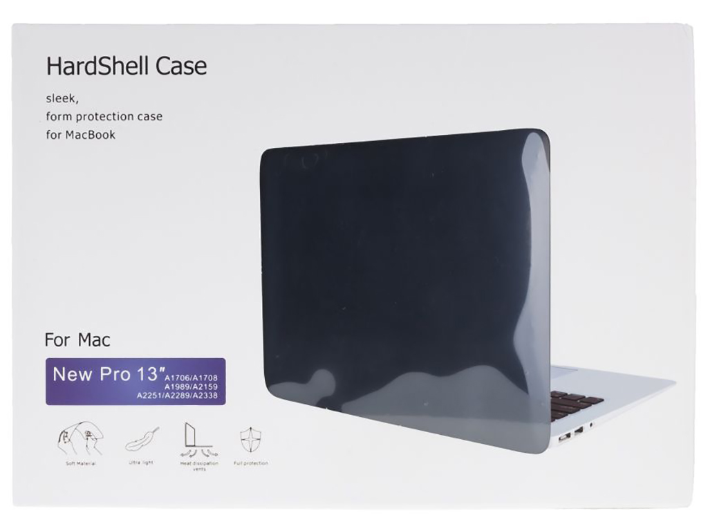 Чехол HardShell Case for MacBook 13.3 Pro (A1706/A1708/A1989/A2159/A2289/A2251/A2338) Цвет Black