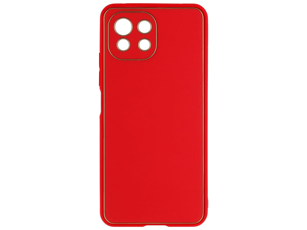 Чехол Leather Gold with Frame without Logo для Xiaomi Mi 11 Lite Цвет 1, Red