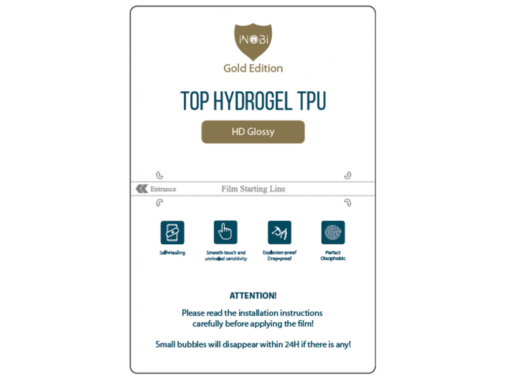 Гидро-гель плёнка iNobi Gold Edition HD Glossy PG-001 25 штук Цвет Прозрачный