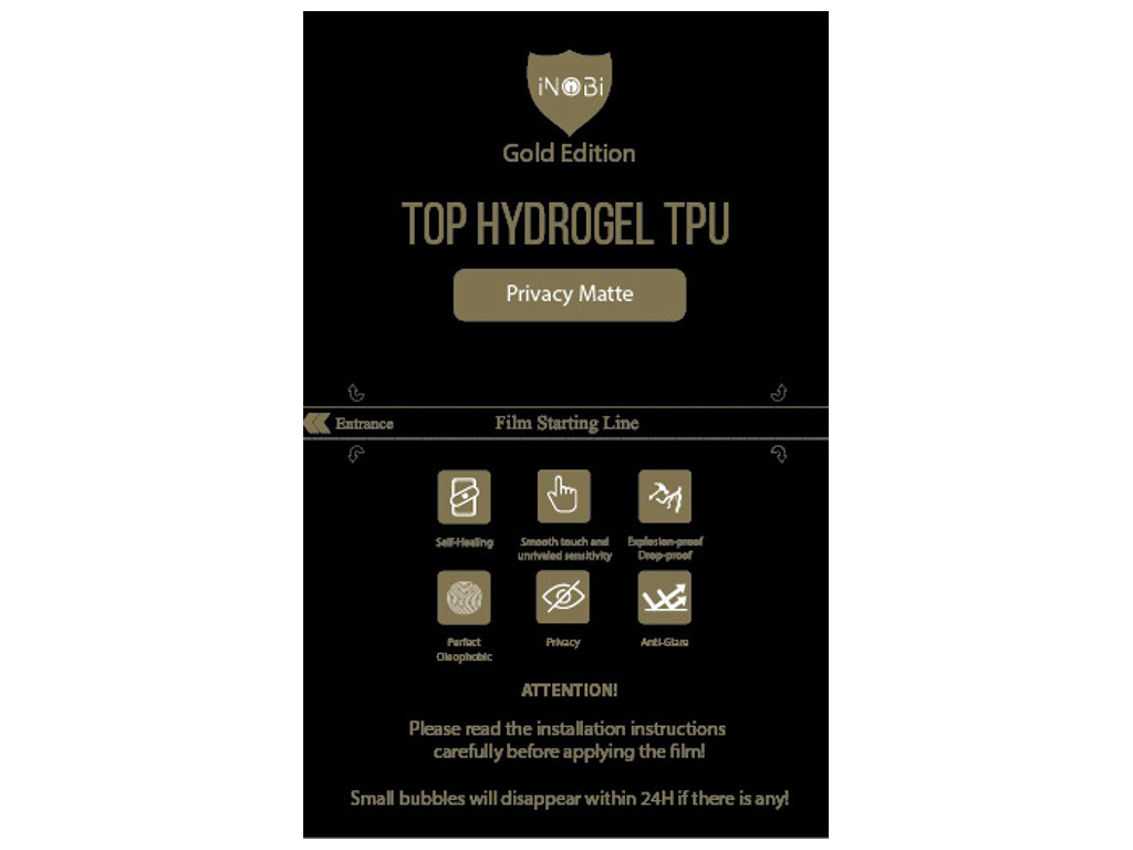 ПОШТУЧНО! Гидро-гель плёнка iNobi Gold Edition Privacy Matte PG-009 1 шт Цвет Прозрачный
