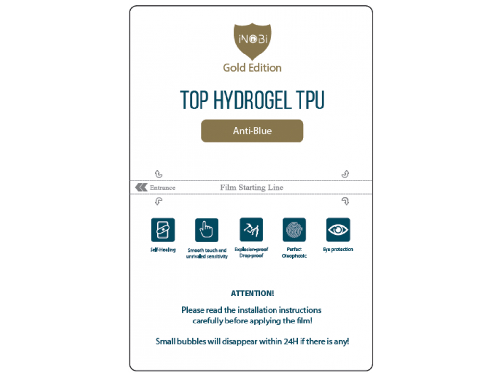 ПОШТУЧНО! Гідро-гель плівка iNobi Gold Edition Anti-Blue PG-003 1 шт Колір Прозорий