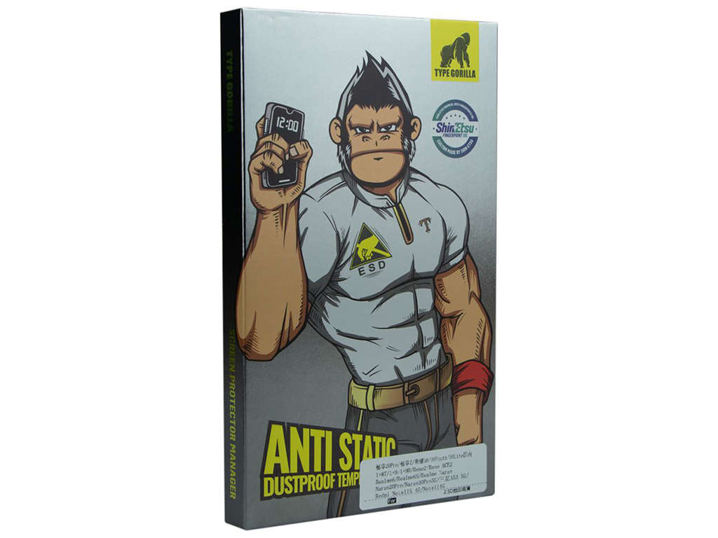 Захисне скло Type Gorilla TG 2.5D Silk для Samsung A53 4G/5G|Realme6/6S|RedmiNote11/11S Колір Чорний