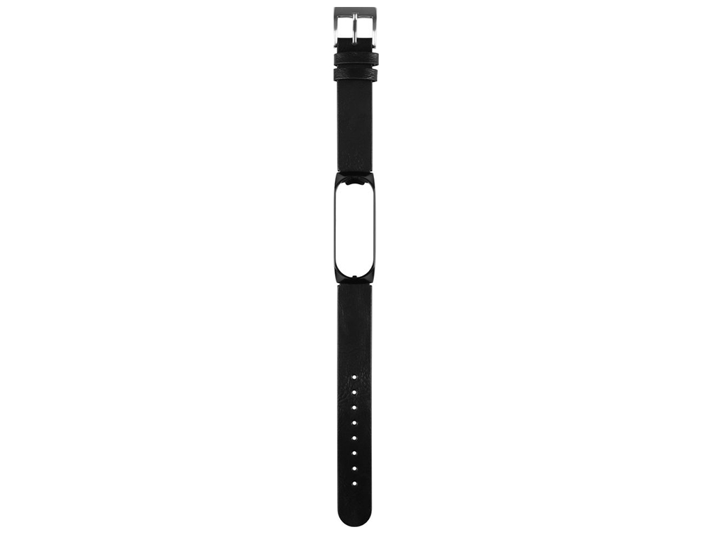 Ремінець для Xiaomi Mi Band 3 / 4 Leather Колір Чорний