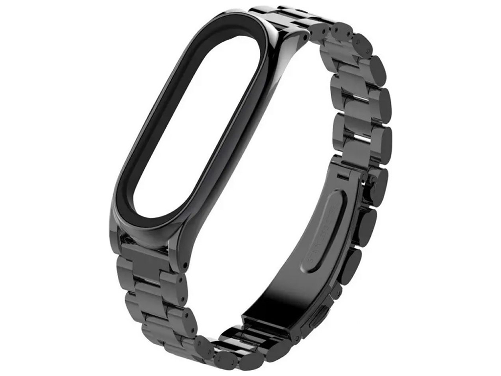 Ремешок для Xiaomi Mi Band 3 / 4 Metal Band Цвет Черный