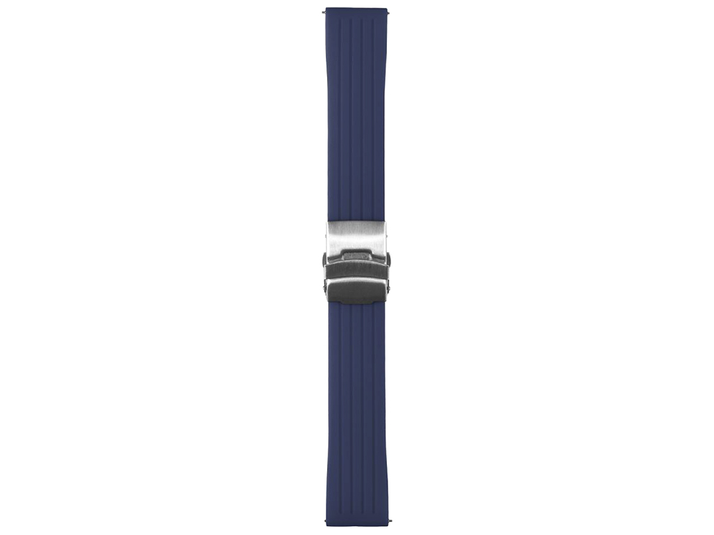 Ремінець Универс 20 mm Silicone+Metal lock для Samsung/Amazfit/Huawei Колір Темно-Синій