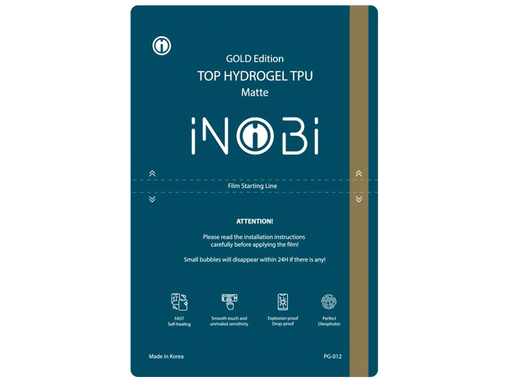 ПОШТУЧНО Гидрогель плёнка iNobi GOLD PG-012 Korean / (матовая), Цвет 180*120мм