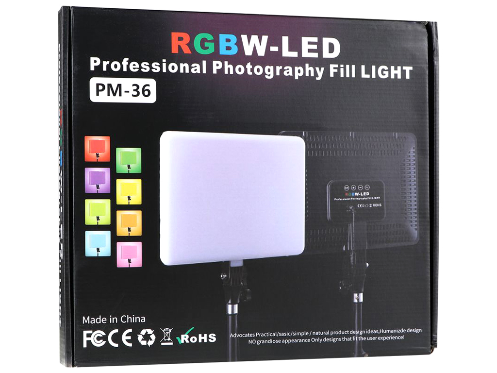 Лампа LED RGB Camera Light 14 (PM-36) мятая упаковка, Чёрный