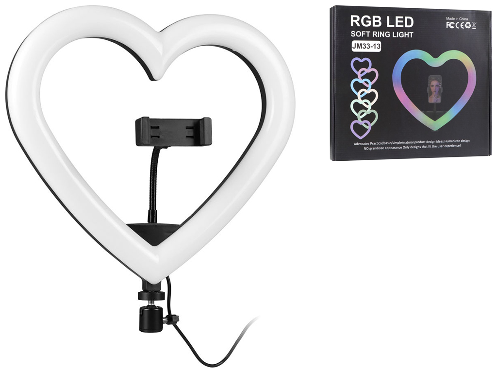 Лампа RGB JM33-13 33см (Heart Style) м'ята упаковка, Чорний