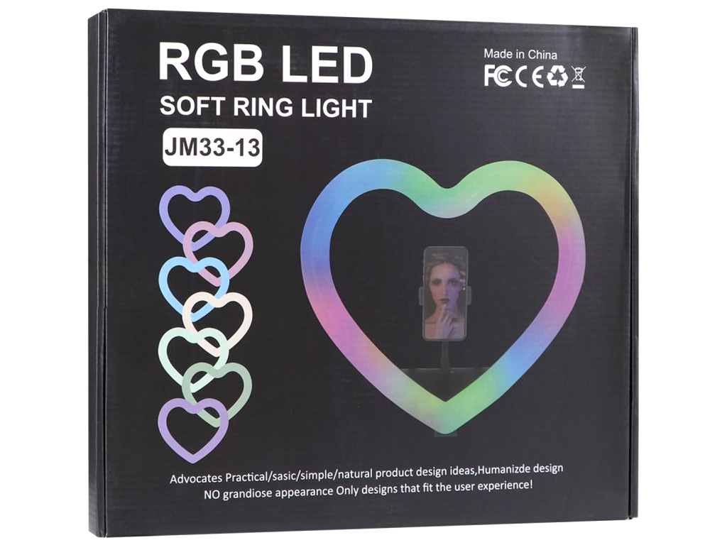 Лампа RGB JM33-13 33см (Heart Style) м'ята упаковка, Чорний