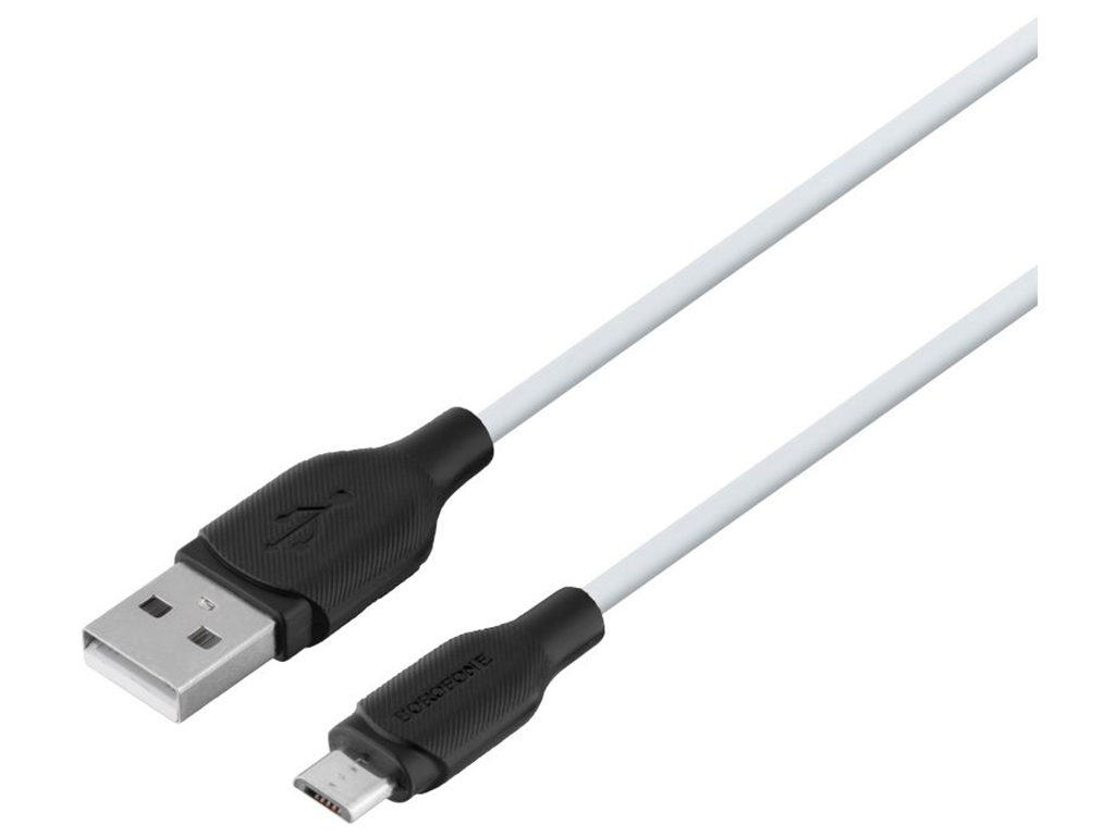 Кабель USB Borofone BX42 Silicone Micro М'ята упаковка, Бiлий